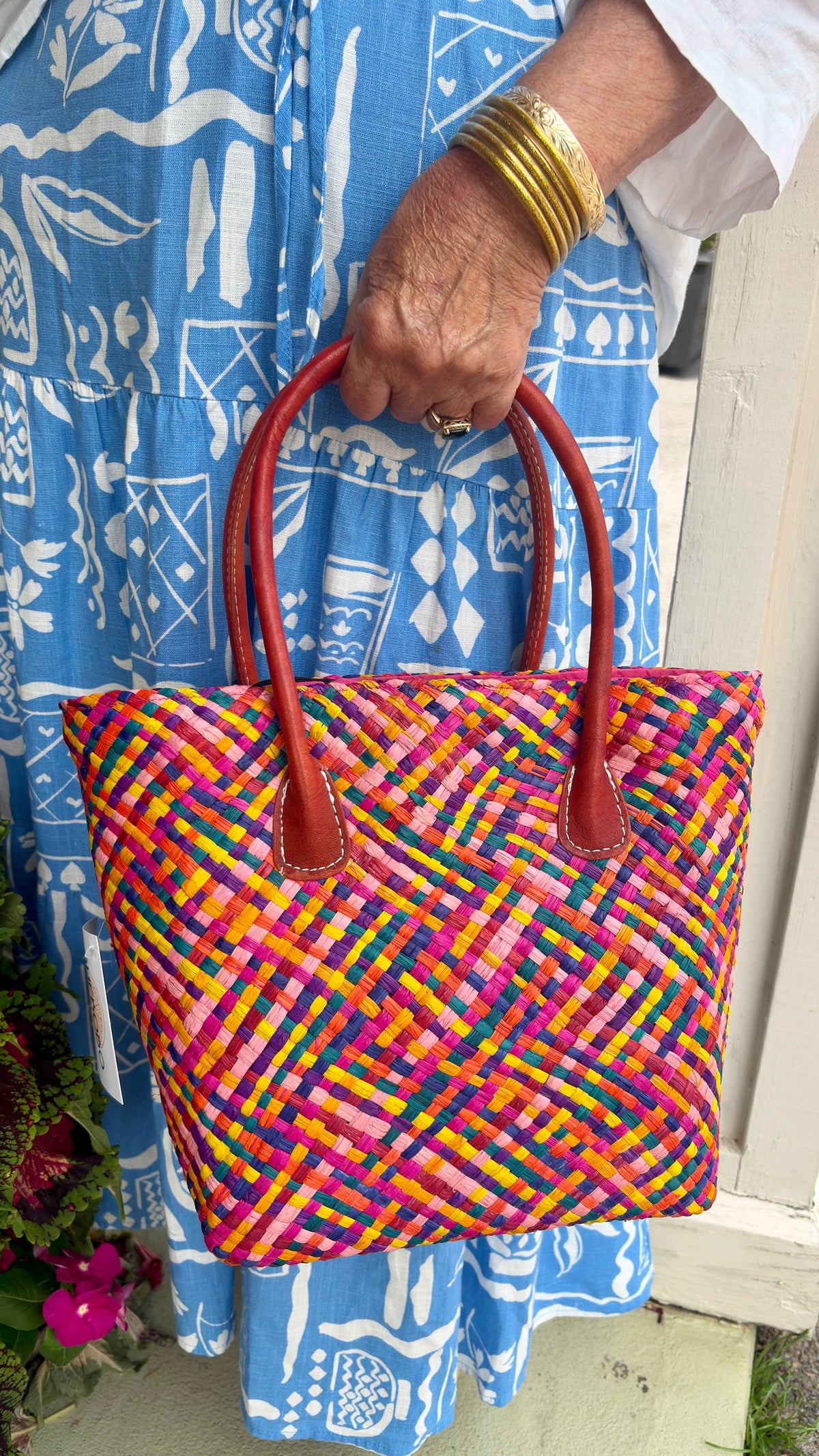 Pianina Raffia Basket Bag (Passion)