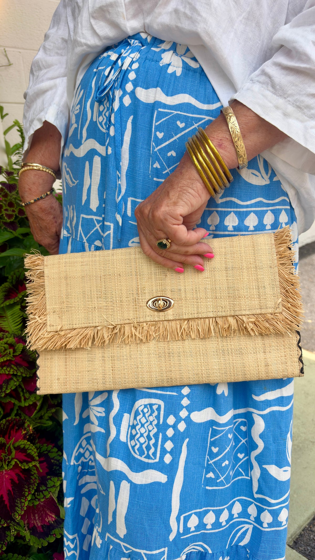 Sophie Raffia Clutch Purse (Natural)