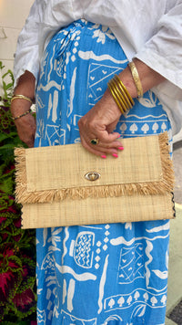 Sophie Raffia Clutch Purse (Natural)