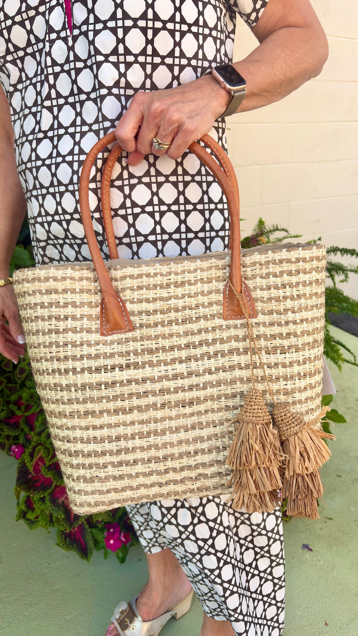 Cancun Sisal Basket Bag (Cappucino)