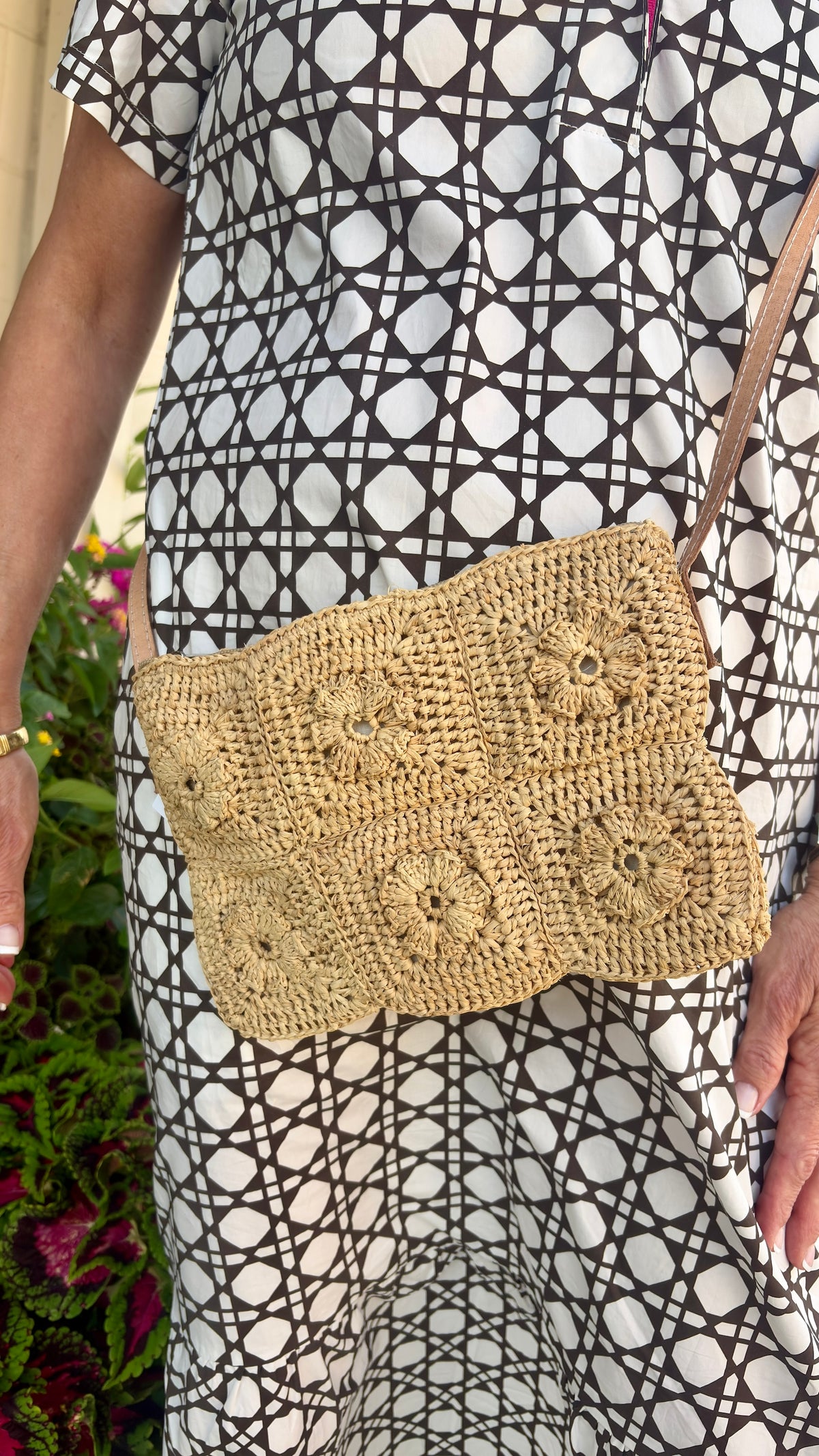Mimi Crochet Straw Crossbody