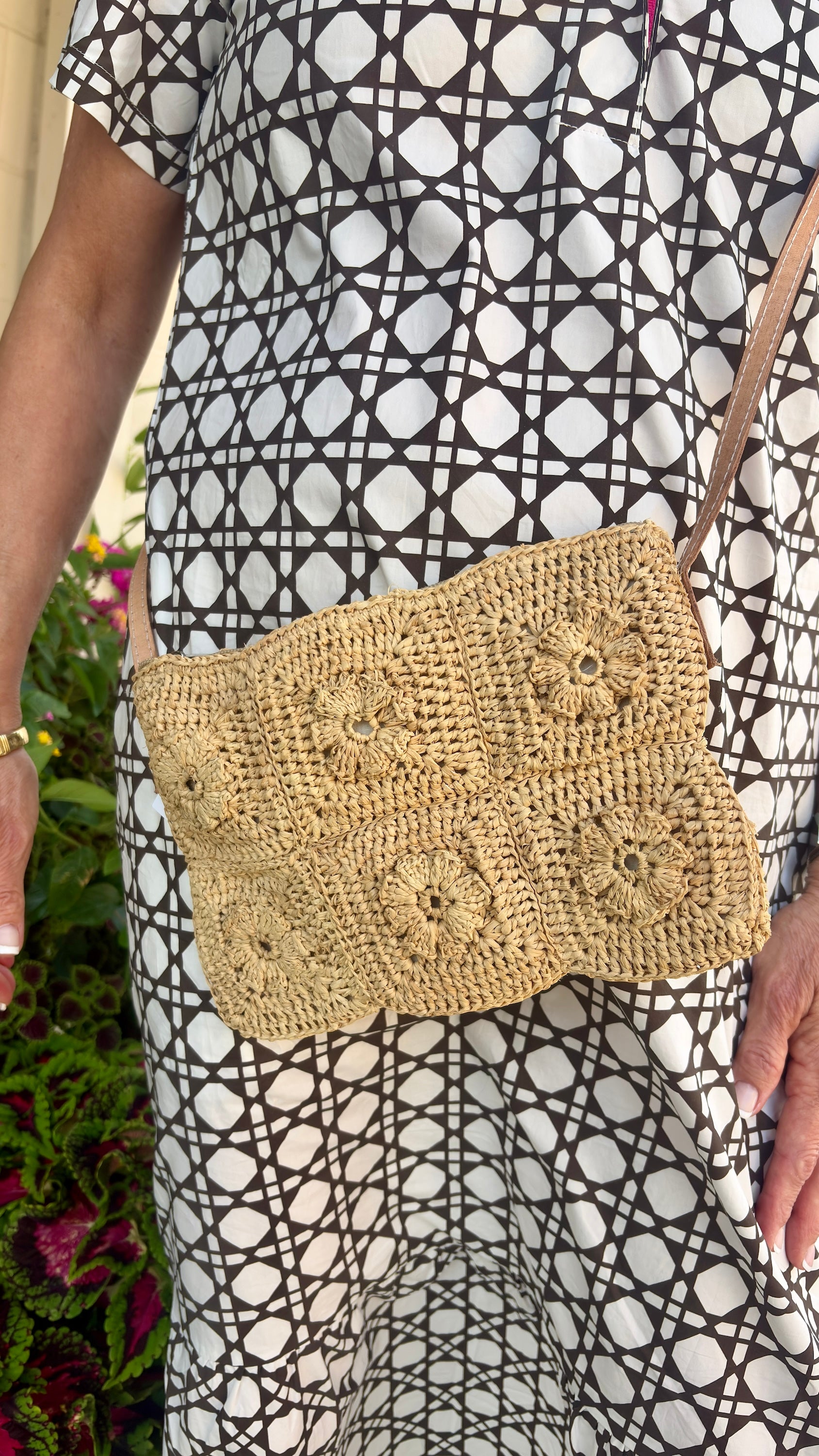 Mimi Crochet Straw Crossbody
