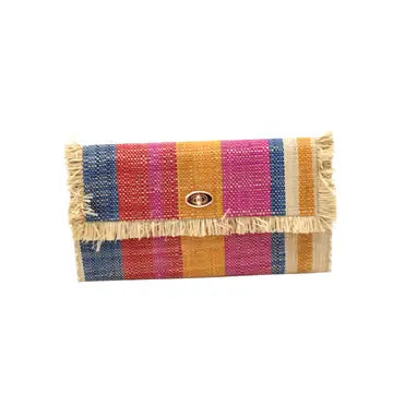 Sophie Raffia Clutch Purse (Sassafras Swirl)
