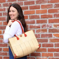 Zafran Raffia Bag (Two-Tone Neutral)